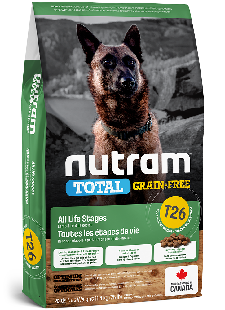 Nutram Total (T26) Grain Free Lamb and Lentils Dog 4.4lbs