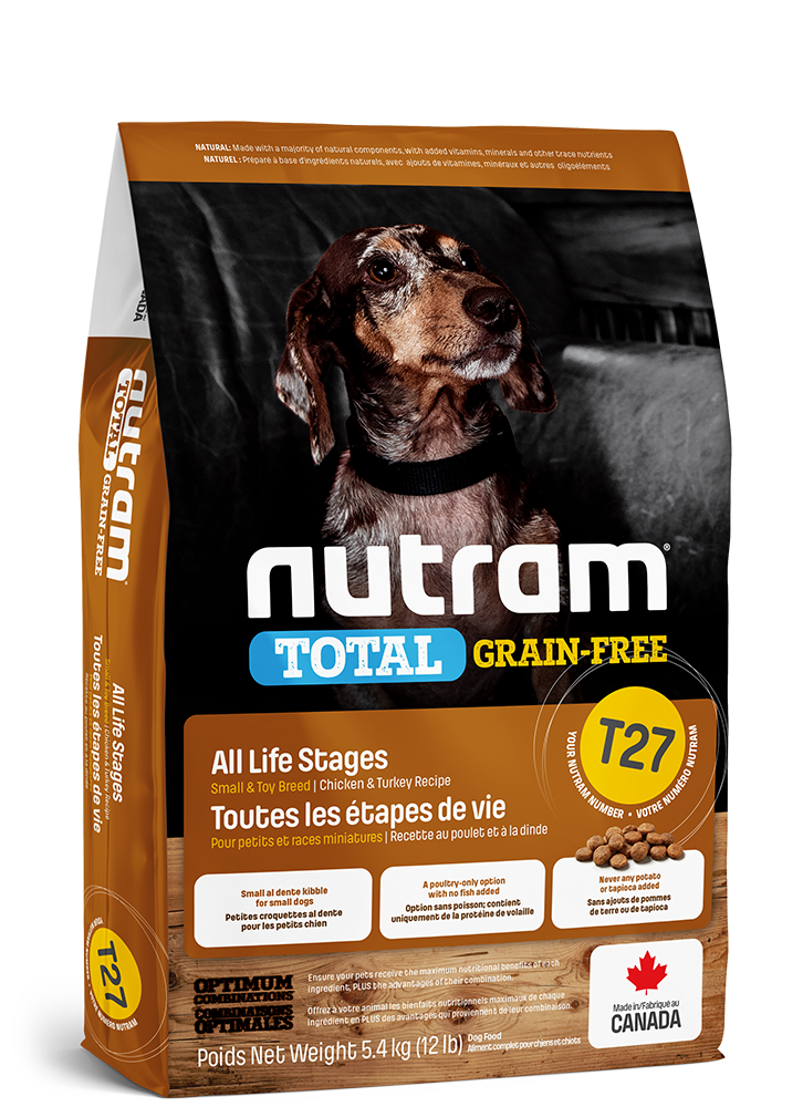 Nutram Total (T27) Small Breed, Grain Free Chicken and Turkey Dog 4.4lbs