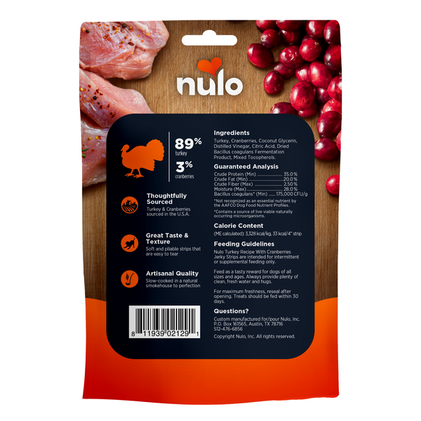 Nulo Jerky Strips Turkey With Cranberries Recipe 5oz