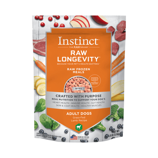 Instinct Raw Longevity Raw Frozen Meals for Dogs Lamb Recipe 4lb