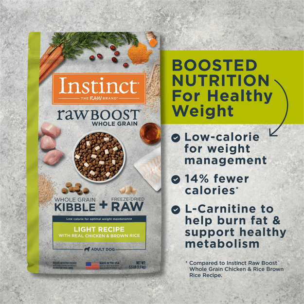 Instinct Raw Boost Whole Grain Dry Dog Food Light Recipe Chicken&Brown Rice 3.5lb