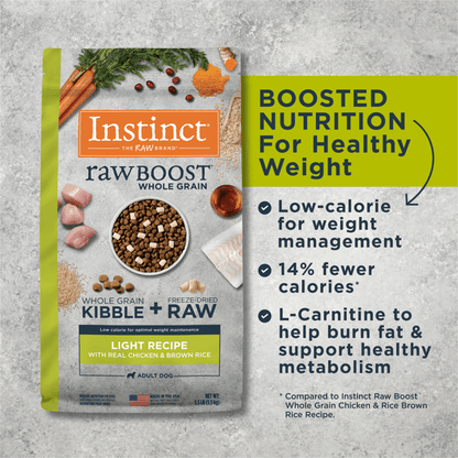 Instinct Raw Boost Whole Grain Dry Dog Food Light Recipe Chicken&Brown Rice 3.5lb