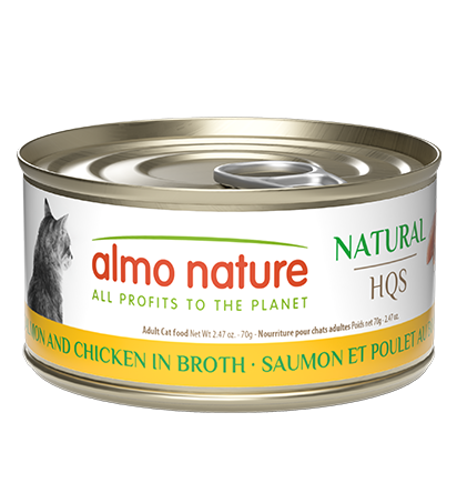 Almo Nature HQS Natural Cat Food - Salmon And Chicken In Broth 70g