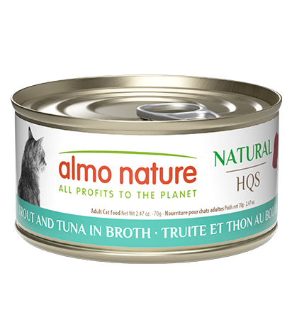 Almo Nature HQS Natural Cat Food - Trout And Tuna In Broth 70g