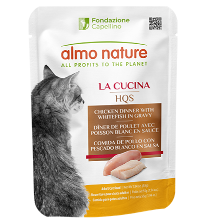 Almo Nature HQS La Cucina Pouches - Chicken Dinner With Whitefish In Gravy 55g