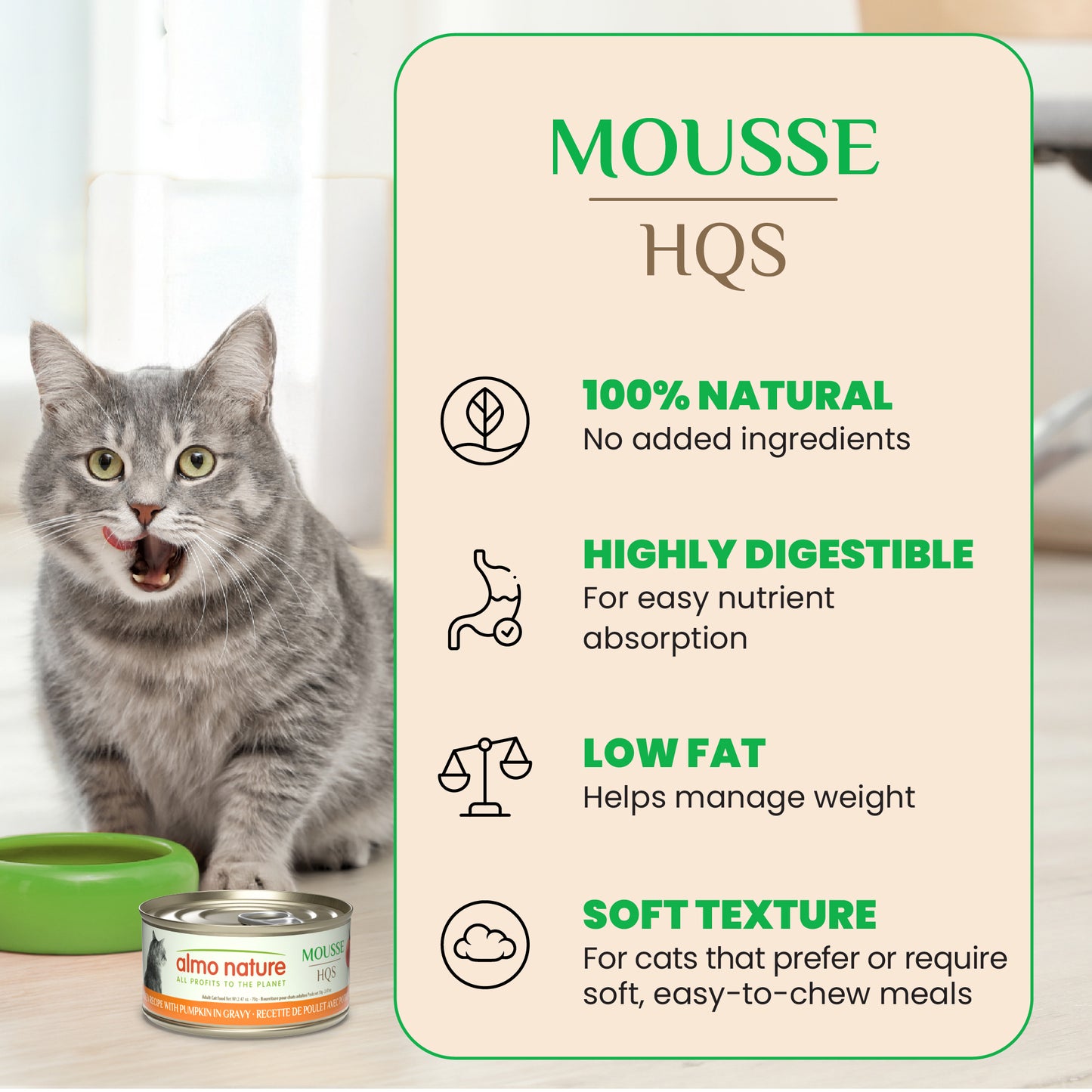 Almo Nature HQS Cat Food - Chicken With Pumpkin In Gravy 70g