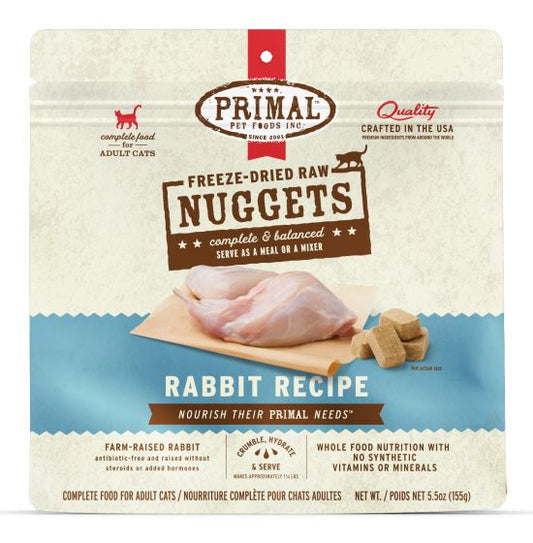 Primal Freeze Dried Rabbit Nuggets Cat 5.5oz