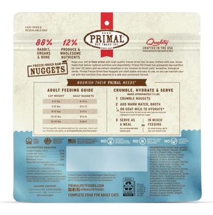 Primal Freeze Dried Rabbit Nuggets Cat 5.5oz