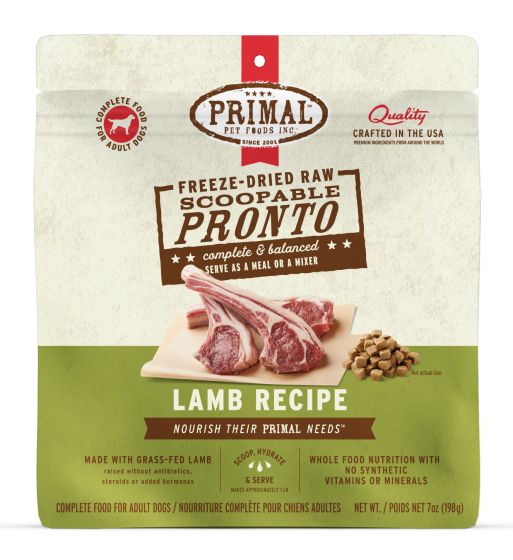 PRIMAL Freeze Dried Raw Pronto Lamb Recipe DOG 7oz