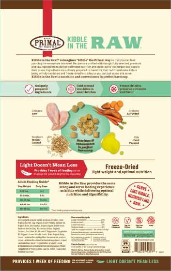 Primal Kibble in the Raw Chicken Dog