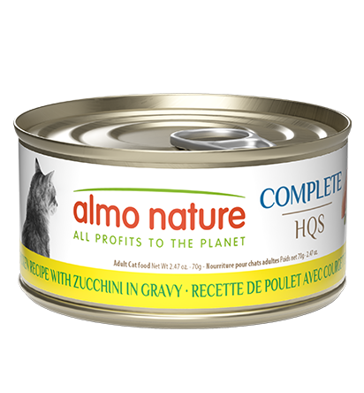 Almo Nature HQS Complete Cat Food - Chicken Recipe With Zucchini In Gravy 70g