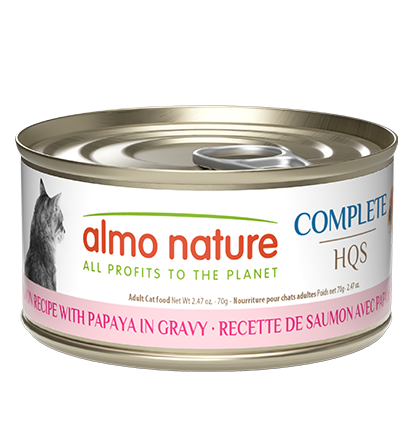 Almo Nature HQS Complete Cat Food - Salmon With Papaya In Gravy 70g