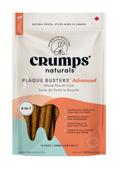 Crumps Plaque Busters Advanced Dental Sticks With Probiotics 10pc Large Dog