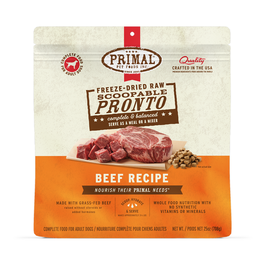 PRIMAL Freeze Dried Raw Pronto Beef Recipe DOG 7oz
