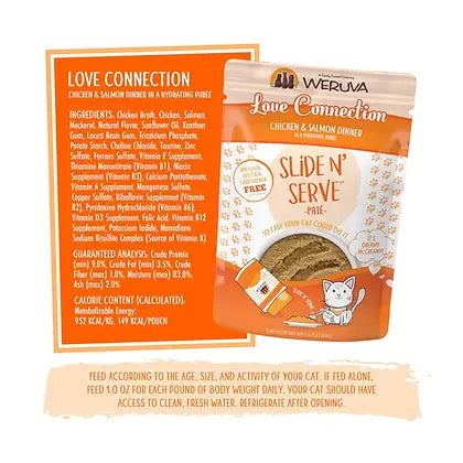 Weruva Slide N' Serve Wet Cat Food - Pate Hydrating Puree Chicken Salmon 2.8 OZ