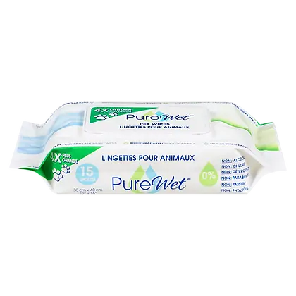 PureWet Plant-Based Pet Wipes 4x Larger