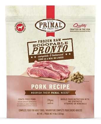 Primal Frozen Pronto Pork Dog 4lb