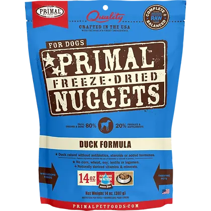 Primal Freeze Dried Duck Nuggets Dog 5.5oz