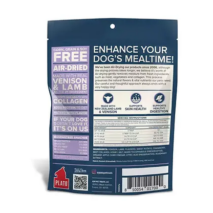 Plato Pet Treats Food Topper Venison, Lamb and Collagen 156g