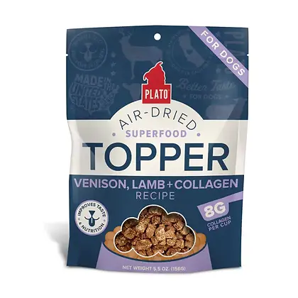 Plato Pet Treats Food Topper Venison, Lamb and Collagen 156g
