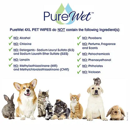 PureWet Plant-Based Pet Wipes - 60ct