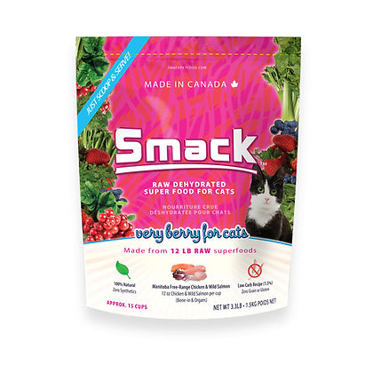 Smack Very Berry Chicken and Salmon Dehydrated Raw Cat Food 250g