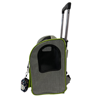 Pet 2-Wheeled Carrier Backpack Grey
