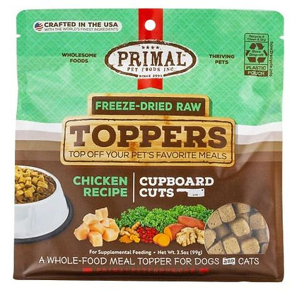 Primal Freeze Dried Chicken Cupboard Cuts Topper Cat-Dog 3.5oz