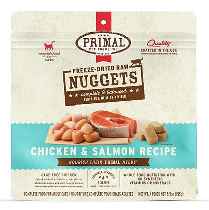 Primal Freeze Dried Chicken Salmon Nuggets Cat 5.5oz