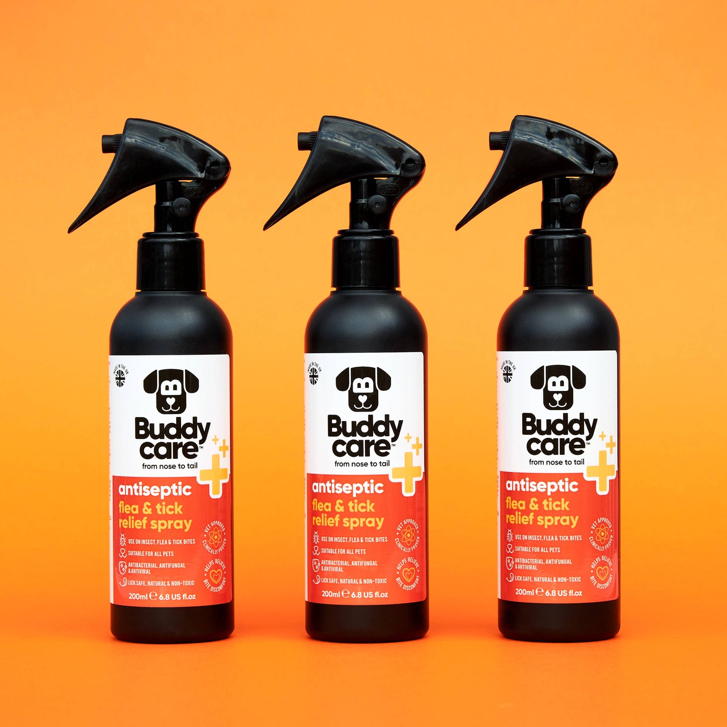 Buddycare - Pet Antiseptic Flea & Tick Relief Spray - 6.76 fl oz