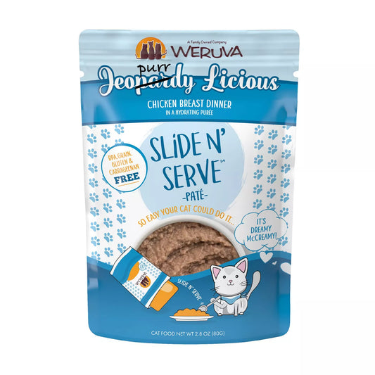 Weruva Slide N' Serve Wet Cat Food - Pate Hydrating Puree Chicken Breast 2.8 OZ