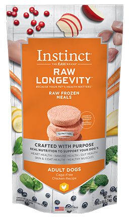Instinct Longevity Frozen Raw Adult Chicken Patties Dog 6lb
