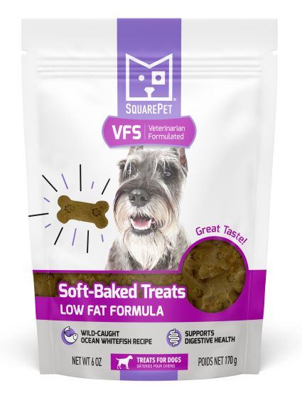 Square Pet VFS Low Fat Formula, Wild Caught Ocean Whitefish Recipe, Soft-Baked Dog Treats