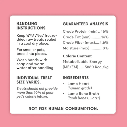 Wild Vibes Lamb Heart & Bone Broth Treats 80g