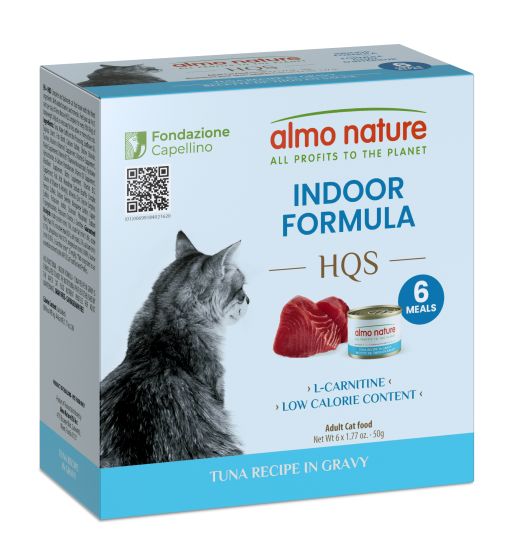 Almo Nature HQS Indoor Cat Food - Tuna Recipe In Gravy 6x50g
