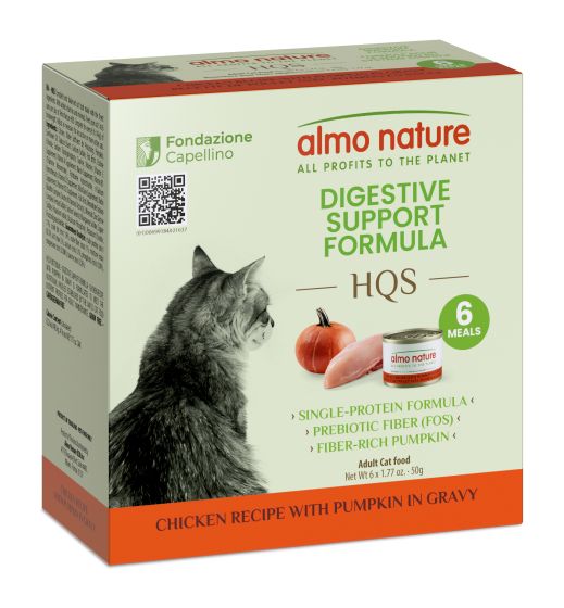 Almo Nature HQS Digestive Support - Chicken Recipe With Pumpkin In Gravy 6x50g