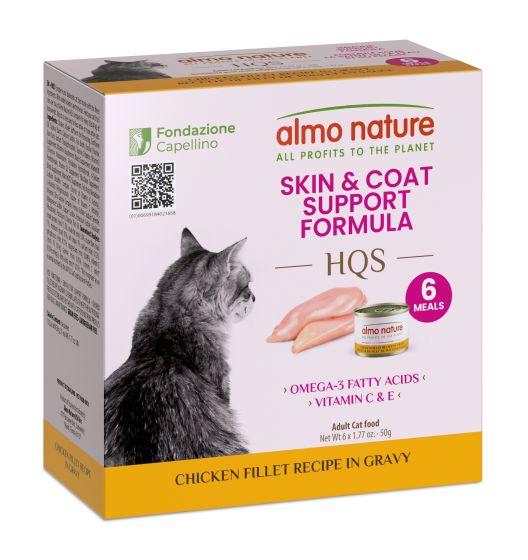 Almo Nature HQS Skin & Coat Support - Chicken Fillet Recipe In Gravy 6x50gr