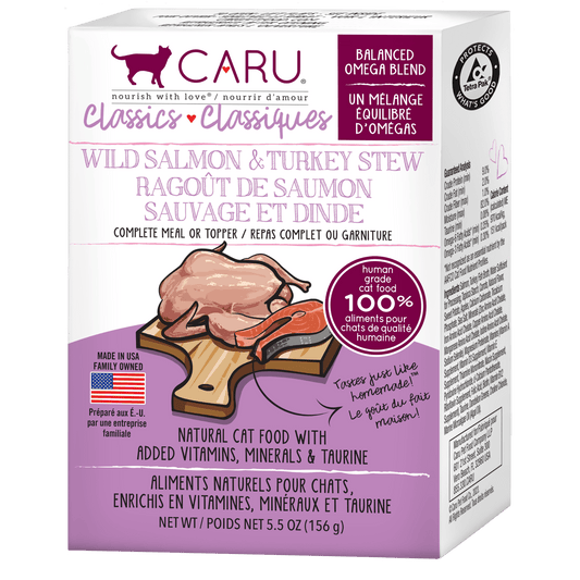 Caru Classics Wild Salmon & Turkey Stew for Cats 5.5oz