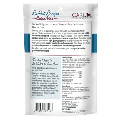 Caru Natural Rabbit Recipe Bites for Dogs 4oz