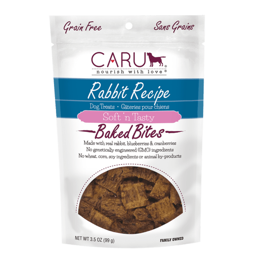 Caru Natural Rabbit Recipe Bites for Dogs 4oz