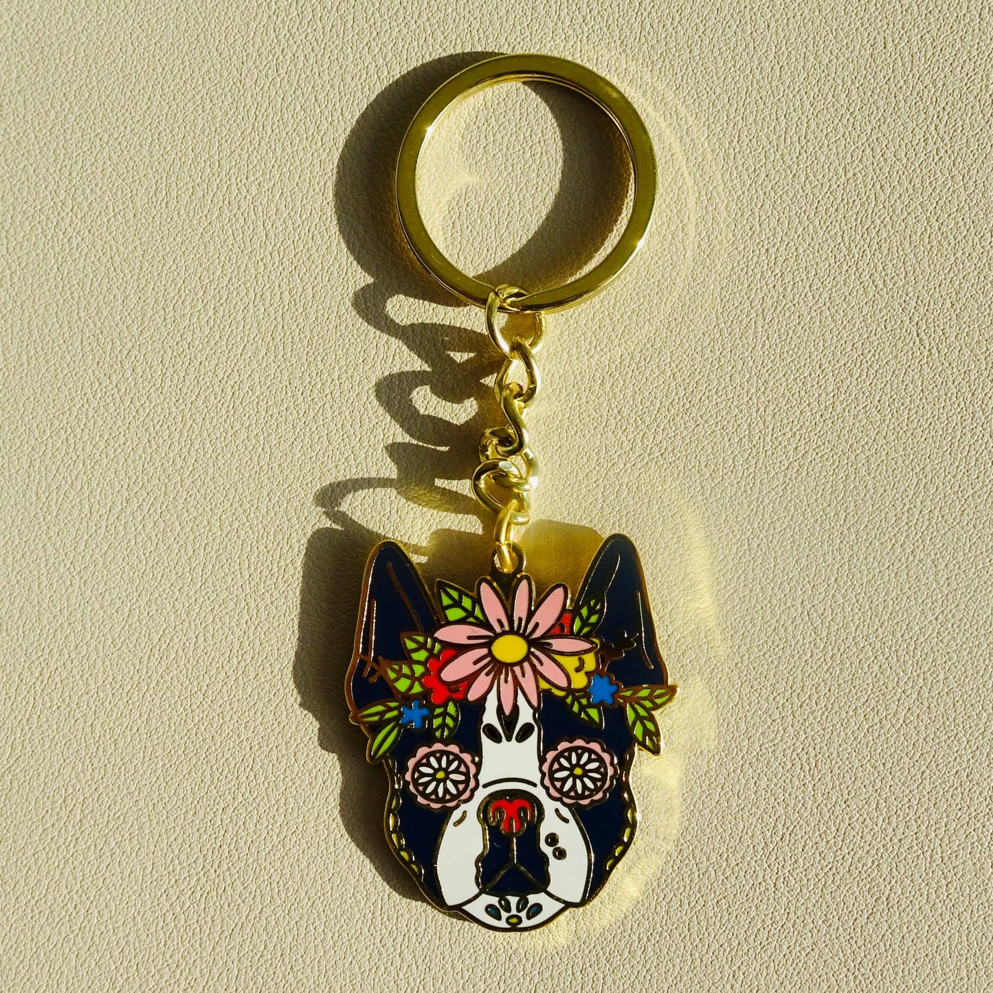 Toronto Dog Mom Flower Power Key Chain