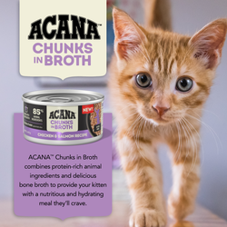 ACANA Chunks in Broth Kitten Wet Food Chicken + Salmon Recipe 155g