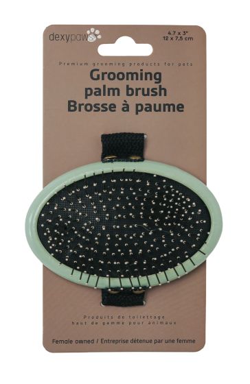 Dexypaws Grooming Palm Brush With Metal Pins For Pets