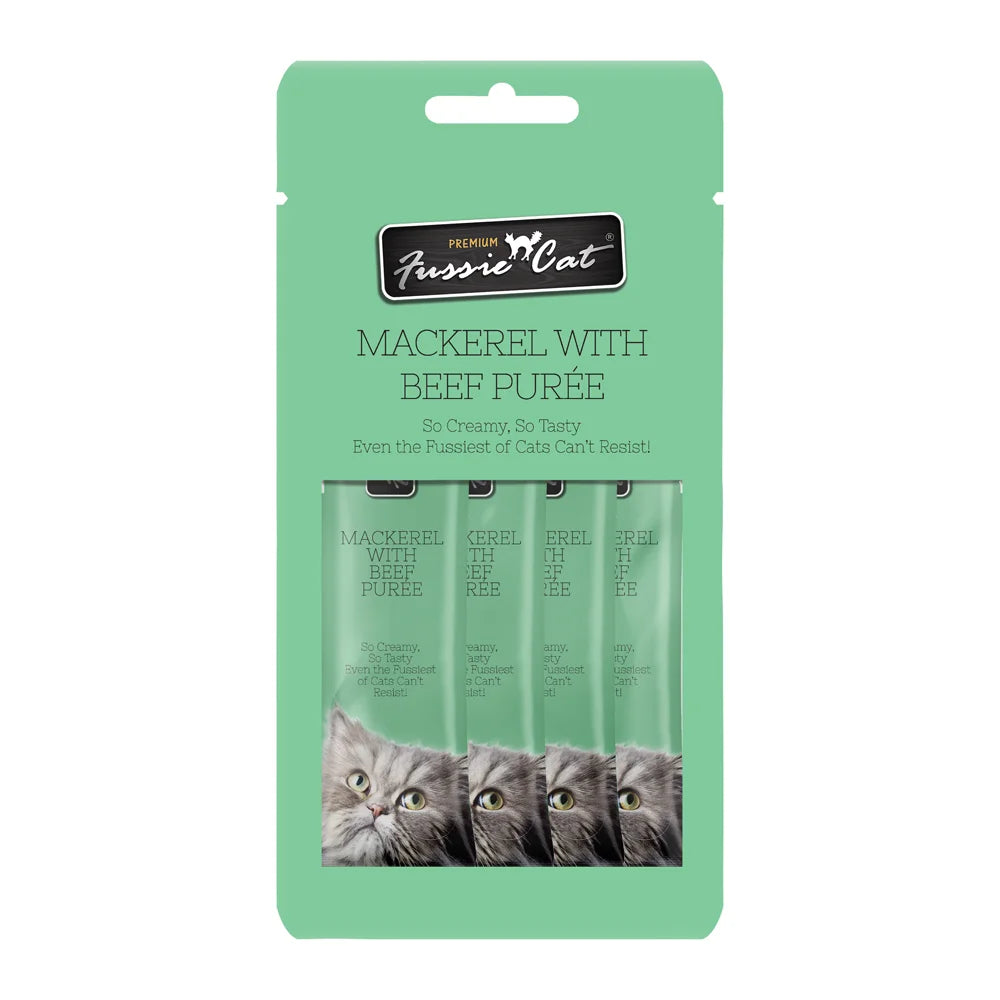 Fussie Cat – Mackerel/Beef Puree – 2oz 4pk