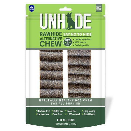 Unhide Rawhide Chew Large Dog 2pk