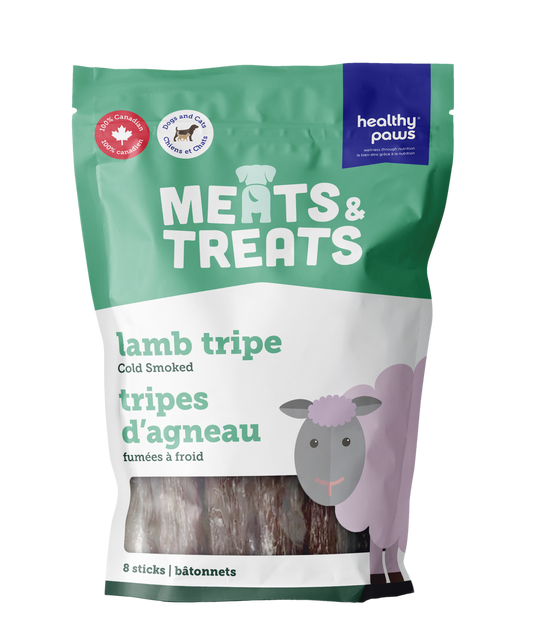 Healthy Paws Cold Smoked Tripe Sticks Lamb - 8 Sticks