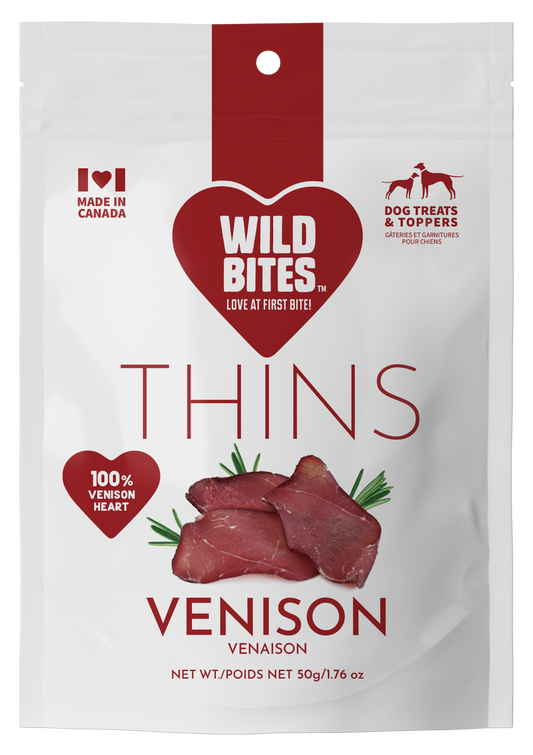WILD BITES VENISON HEART THINS