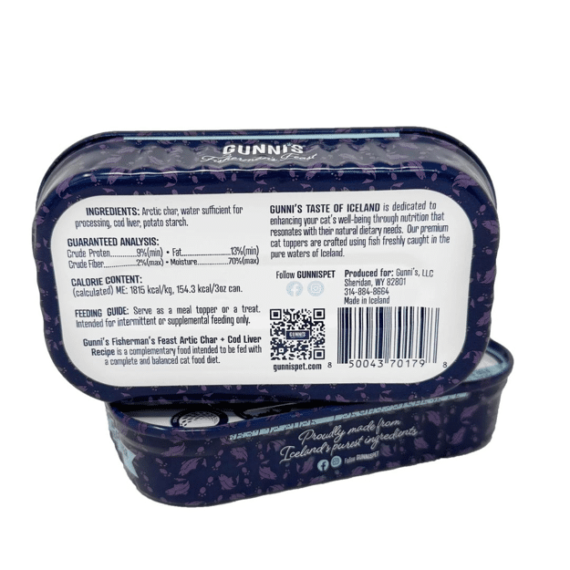 Gunni's Taste of Iceland Arctic Char & Cod Liver Recipe Cat Can 85g