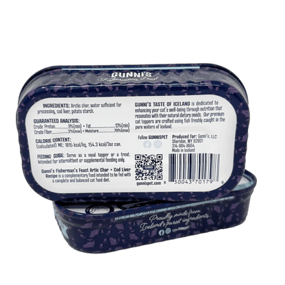 Gunni's Taste of Iceland Arctic Char & Cod Liver Recipe Cat Can 85g
