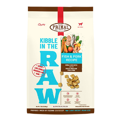 Primal Kibble in the Raw Fish & Pork Dog
